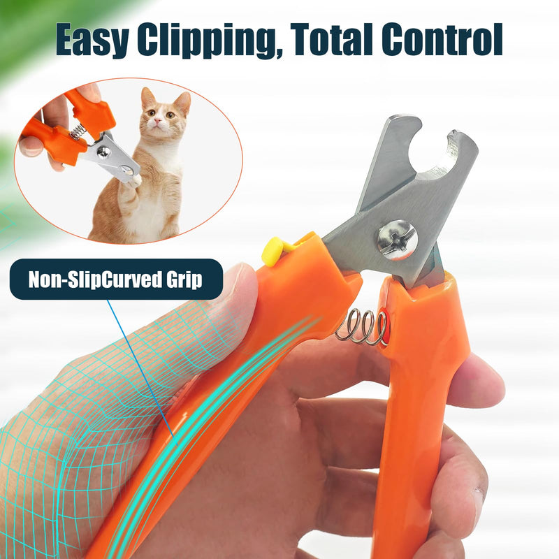 Dog Nail Trimmers 767C - Professional Dog Nail Clippers for Large and Small Dogs, Easy-to-Use Pet Nail Trimmers for Safe and Precise Grooming, Durable Claw Clippers for Paws Care Orange