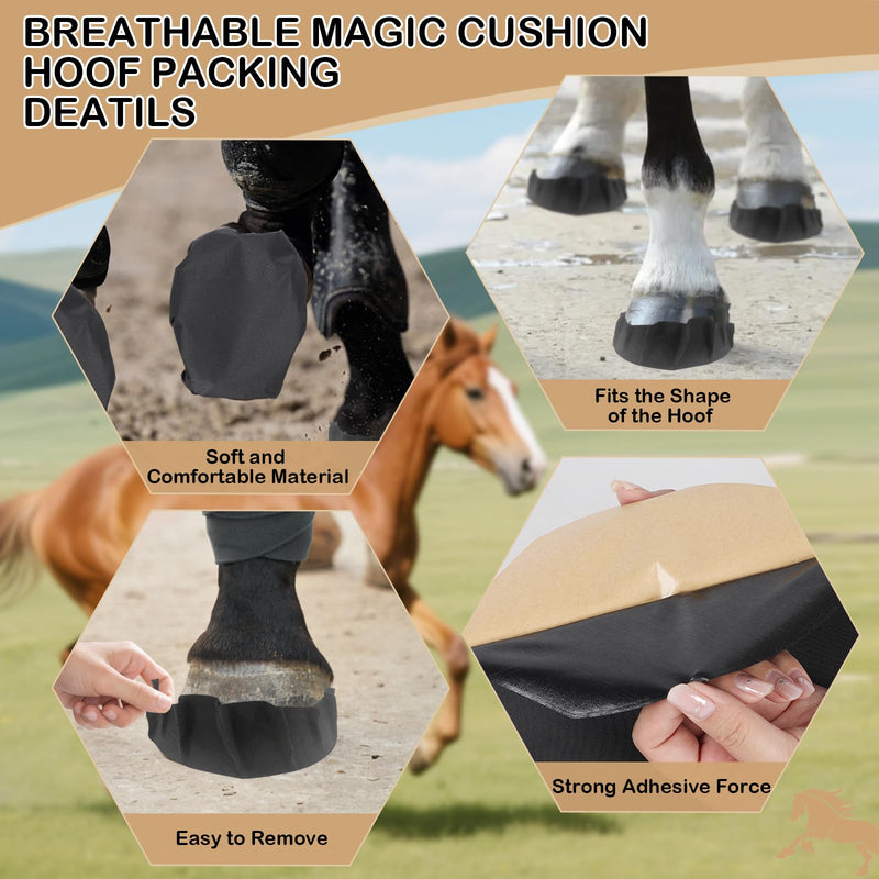 AQQHSAIN Horse Hoof Tape Strong Sticky Hoof Wraps Breathable Magic Cushion Foot Hoof for Horses Packing Additional Protection (12) 12