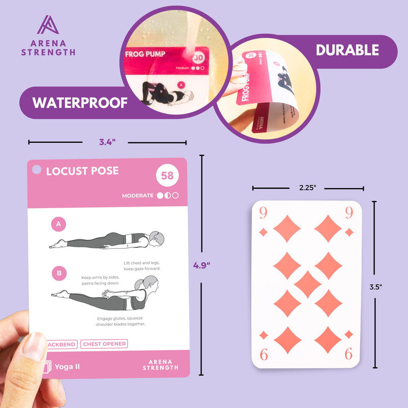 Arena Strength Yoga Asana Cards | Yoga Card Deck II | Yoga Workout Cards | Yoga Pose Cards | Yoga Teaching Accessories | Yoga Accessories