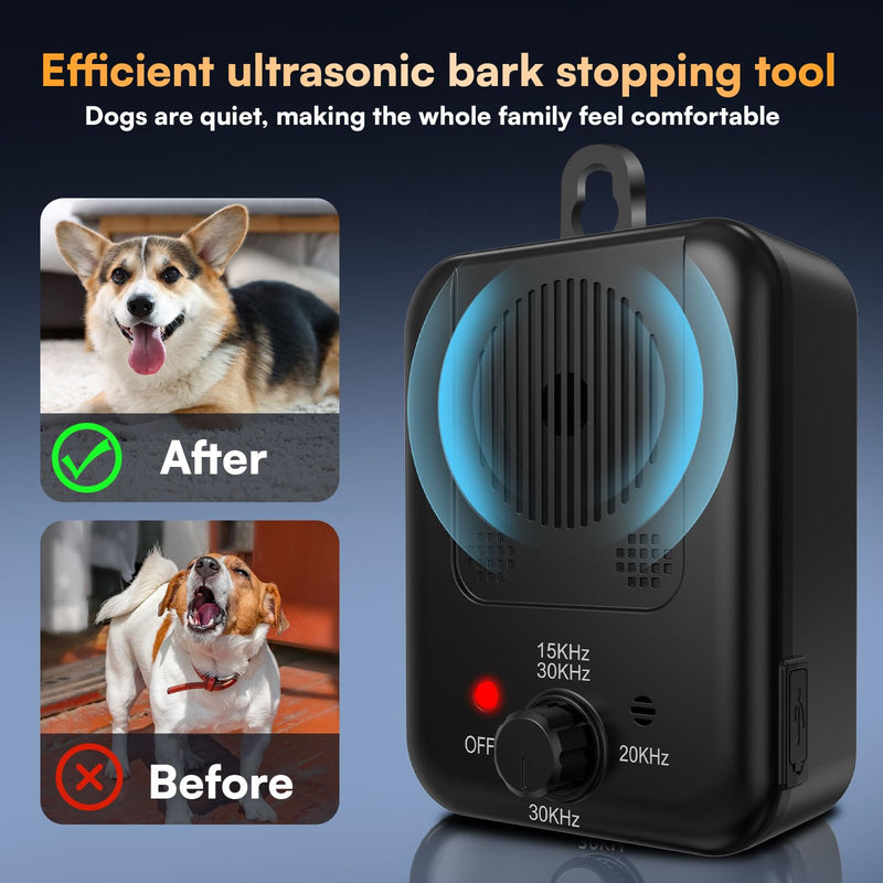 Anti Barking Devices, Auto Barking Control Devices with 3 Modes, Rechargeable Ultrasonic Dog Barking Deterrent Devices Bark Box, Effective Stop Barking Dog Devices for Indoor & Outdoor Use 9
