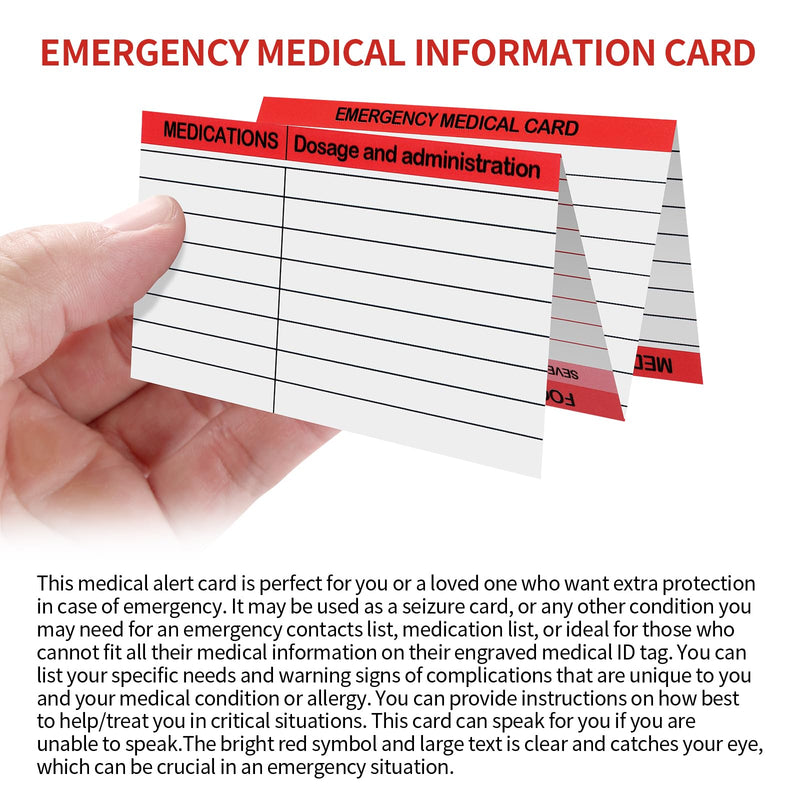 12 Pack Red Emergency Contact ID Wallet - Pocket Size, Medication List, Caretaker Cards - BeesActive Australia