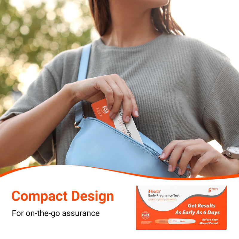 IHealth Pregnancy Test 5-Pack Value Kit - Ultra Sensitive Early Detection(10mIU/mL) - Over 99% Accurate Early Pregnancy Test - Multi-Pack Pruebas De Embarazo for Reliable Home Tracking 5 Pack - BeesActive Australia