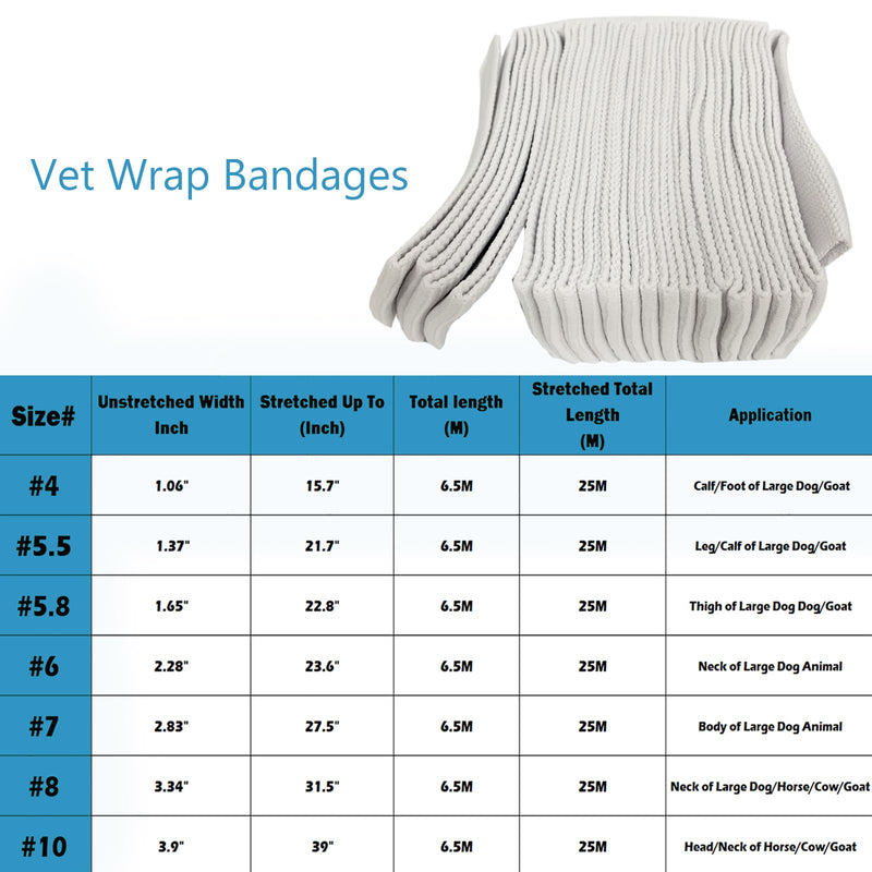 Vet Wrap Horse Bandages - Fix Elastic Net Tubular Support Bandage for Neck of Large Dog Animal,Wound Dressing Retainer,6 #6 - BeesActive Australia