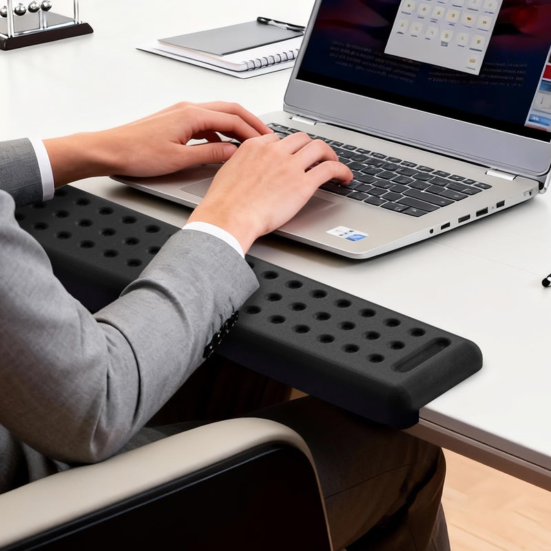Leolee L-Shaped Desk Long Wrist Rest Elbow 60CM, Black Memory Foam Arm Rest for Desk with Non-Slip Base, Ergonomic Desk Edge Cushion, Wrist Support for Computer Keyboard, Typing, Office, Home Black-60cm-1pcs