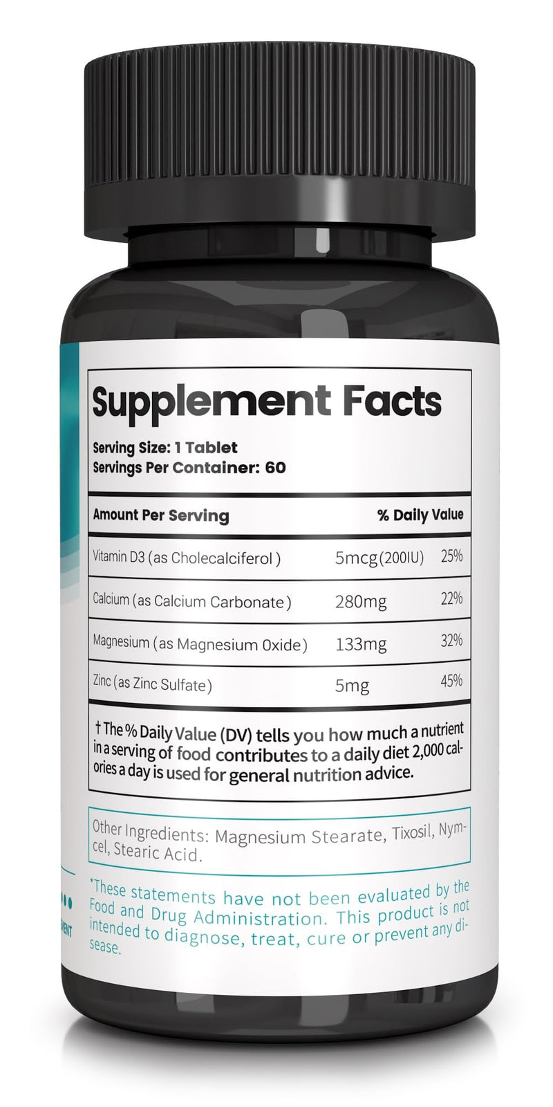 Losoki Calcium Magnesium Zinc Supplement, Support Bone Health - 60 Tablets | Calcium, Magnesium, Zinc, Vitamin D, Bone Health, Immune Support Vitamin D
