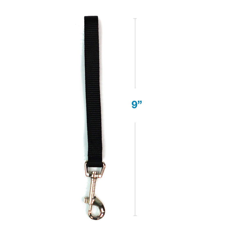 Blue-9 Dog Training Leash, 9 Inch Tab Lead for Obedience, Recall, and Agility Training, Made in The USA, Black - BeesActive Australia