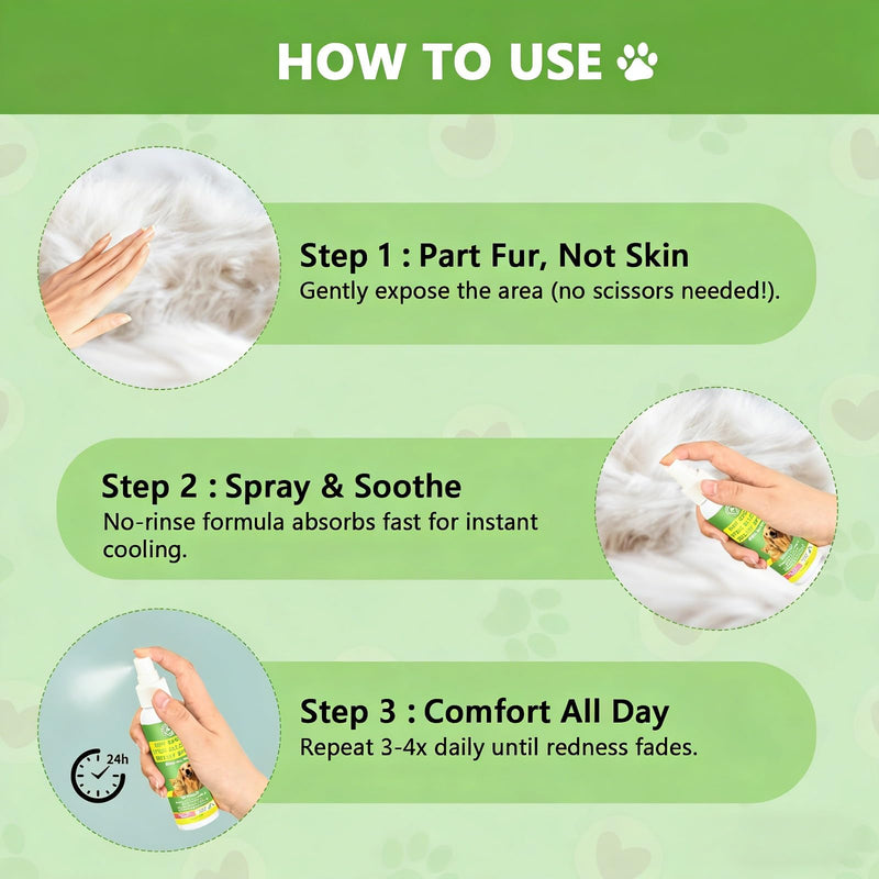 Hot Spot & Itch Relief Spray for Dogs & Cats – Itch Relief Spray with Chamomile & Oatmeal, Soothes Sensitive Skin, Scratching & Paw Licking, All Ages & Breeds, 4 oz