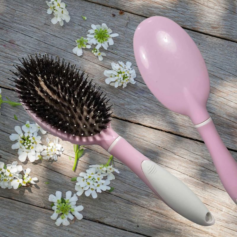 Mane & Tail Horse Grooming Brush, Natural Bristles & Nylon Pins, Detangles & Conditions Thick, Curly or Fine Equine Hair - BeesActive Australia