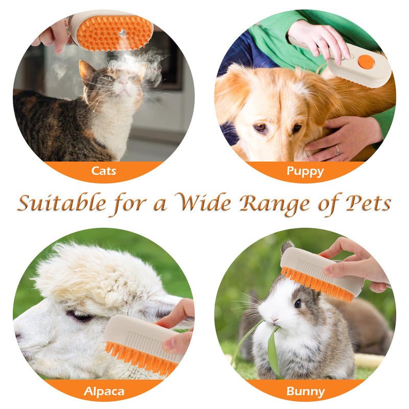 TNOMSNO Cat Brush with Steam, 3-in-1 Cat Brush, Picks Up Hair, Massages and Cleans, with Spray Cat Brush, Steam Brush Cat Suitable for Cats, Dogs, Rabbits and Other Pets - BeesActive Australia