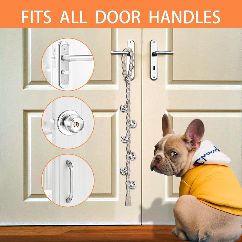 Dog Bells to Go Outside, Dog Doorbells for Potty Training, Adjustable Dog Door Bell, Dog Training Bell for Door, Puppy Training Bell. Twisted Style, Beige - BeesActive Australia
