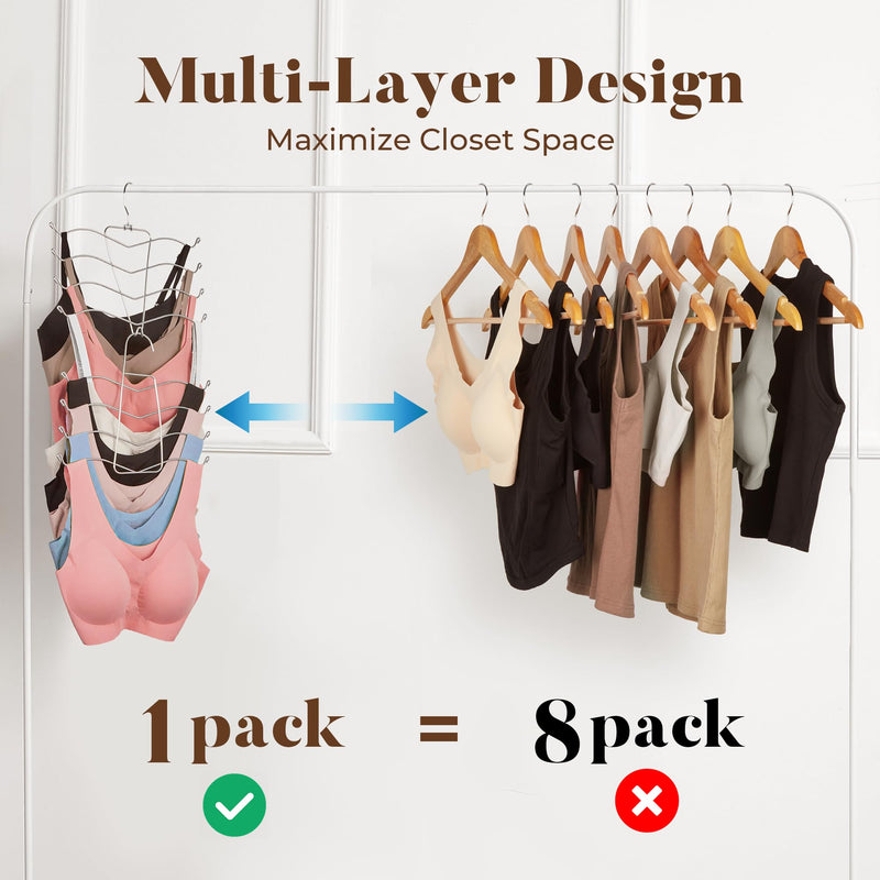 HOUSE DAY Bra Hangers 2 Pack, Tank Top Hangers Space Saving Hanger for Closet Organizers and Storage, Bra Organizer Closet Hanger Space Saver for Camisoles, Bras, Belts, Ties, Scarves, Swimsuits - BeesActive Australia