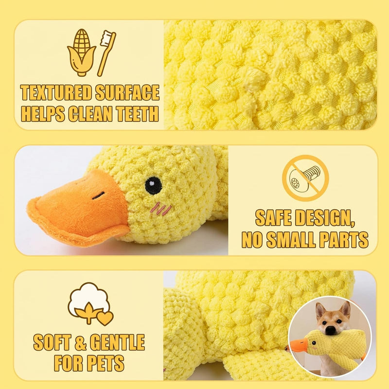 1Pcs Duck Dog Toy, Duck Dog Toy for Dental Care and Anxiety Relief, for Pet Chew Toy Interactive Play and Cuddling Duck Toy for Dogs, Yellow