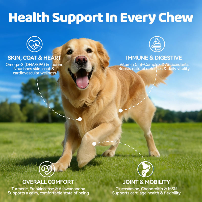 Hip and Joint Supplement for Dog - Glucosamine for Dogs, 25-In-1 Hip and Joint Chews for Dog with MSM,Green Lipped, Turmeric, Yeast, Omega3, Vitamins| Mobility Support for All Ages & Sizes, 200 ct Chicken 200 Count