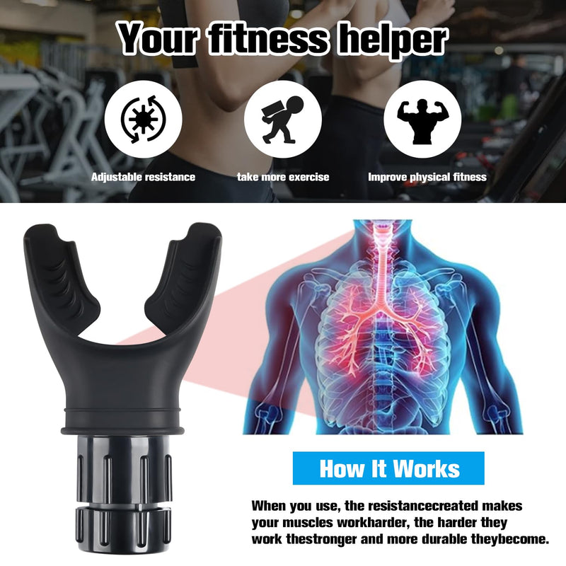 Breathe Trainer,Muscle Trainer,Portable Adjustable Trainer for and Muscular Exercise - Suitability running Daily Fitness Training, Easy to Clean,for All（black） - BeesActive Australia