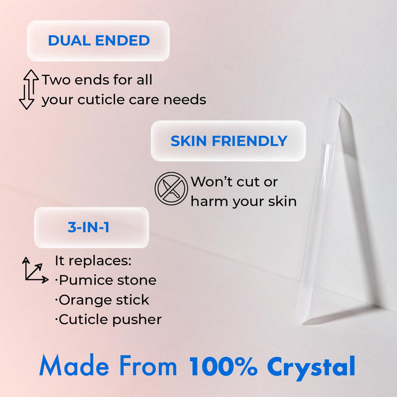 Starter Crystal Care Set - 3PC Includes Glass Foot Scraper, Medium Crystal File, and Cuticle Stick for Natural Nails, Glass File Kit 3-Piece Set Yellow Lemon - BeesActive Australia