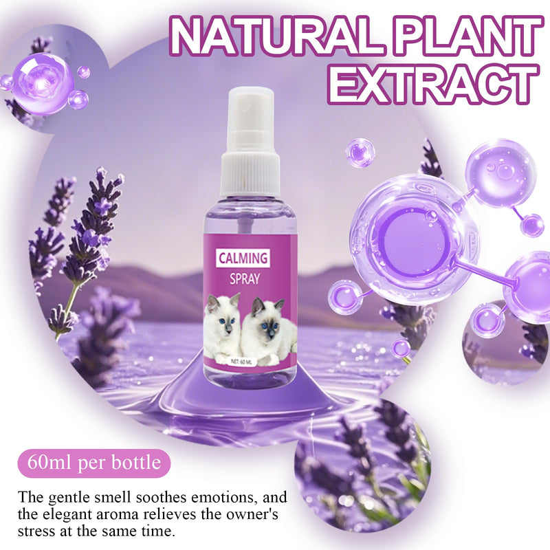 2 x 60 ml classic spray, pet spray, relaxation spray, cat spray, soothing pet, relieves anxiety stress, ambient spray for additional relaxation, home and travel 2x60ml