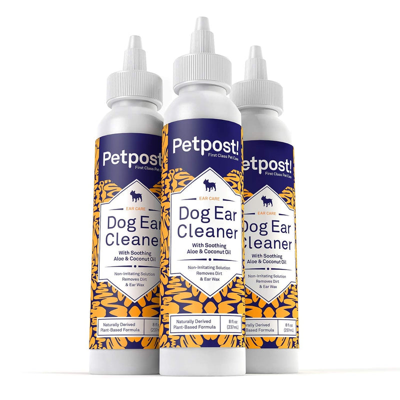Petpost | Dog Ear Cleaner - Natural Coconut Oil Solution - Best Remedy for Odor - Dog Ear Problems - Chemical & Irritant Free 8 oz. - PawsPlanet Australia