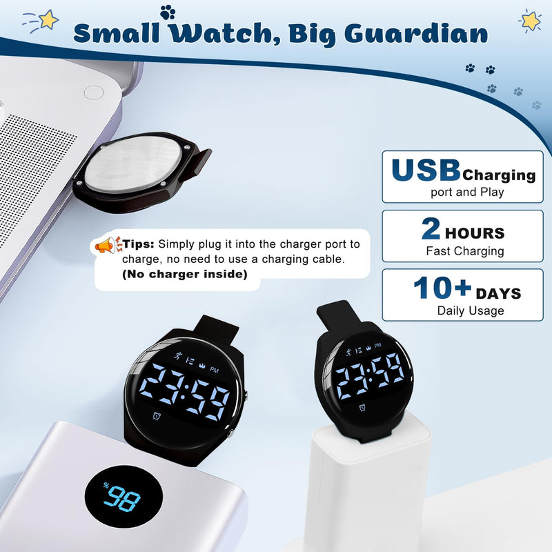Kids Digital Watches for Girls Boys, Sports Watch with Fitness Tracker, Pedometer, Alarm Clocks, Stopwatch, No App Needed & Waterproof Kids Watch, Gift for Teens Girls Boys Ages 5-14 T6F-BlackBlue-Y