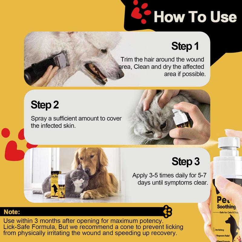 2Pcs Pet Skin Soothing Spray for Dogs and Cats– Gentle Formula for Dogs & Cats with Itchy or Dry Skin – Helps Ease Discomfort from Irritations & Environmental Factors – Safe, Plant-Based Option