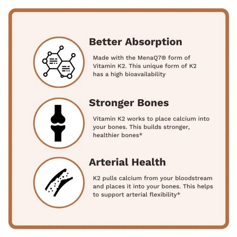 Utzy Naturals Vitamin K2 | 180 mcg of MenaQ7® Form of K2 | Made in USA | 60 Capsules
