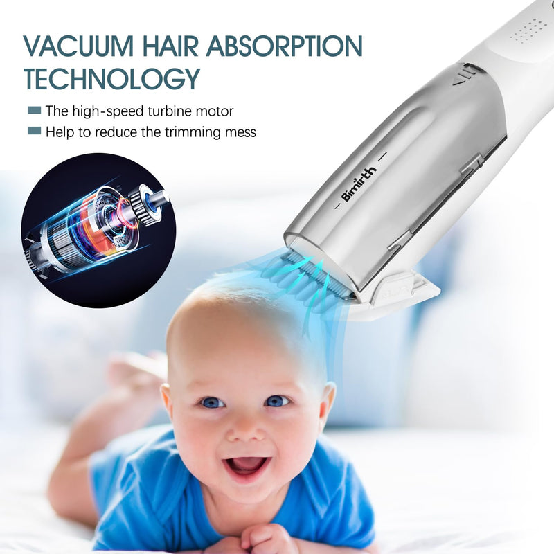 Baby Hair Clipper with Vacuum - Hair Trimmer for Kids and Toddlers - Waterproof, Rechargeable, Cordless Hair Cutting Machine for Children (with Bag) - BeesActive Australia