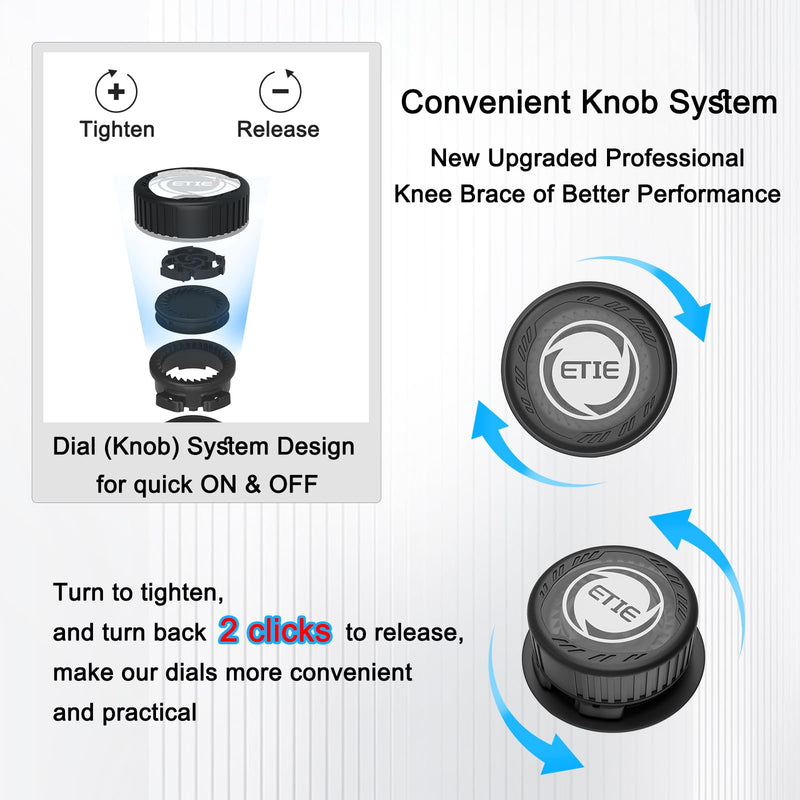 Kuangmi Knob Knee Brace for Pain Relief, Knee Support with Patella Gel Pad & Side Stabilizers, Compression Knee Sleeve for Workout, Arthritis, Joint Pain, Meniscus Tear (Black,Right,Medium,Single) Black-Right Medium(Single)