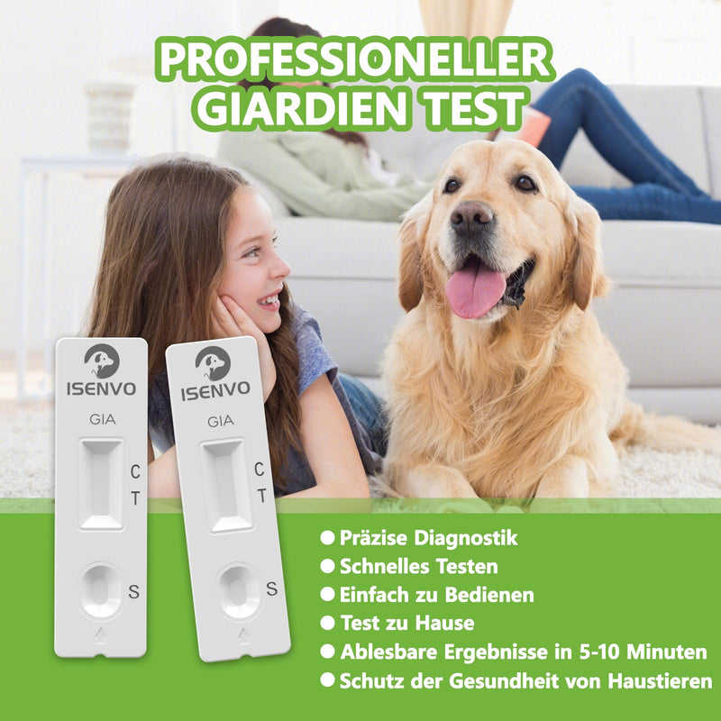 ISENVO 2 x Giardia rapid test for dogs and cats - Giardia test reliable as a test for intestinal parasites and diarrhea - for dogs and cats with Giardia (2 x test kit) - BeesActive Australia