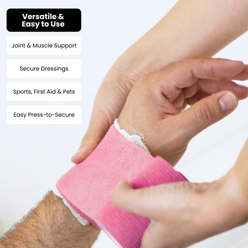 Juvale Vet Wrap Cohesive Bandage Tape - Self-Adherent Support & Bandage Wrap - Sport Stabilization & Athletic Tape - All-Purpose First Aid Medical Supply - 2 in x 5 yd, Pack of 24, 12 Colors Multi-coloured - BeesActive Australia