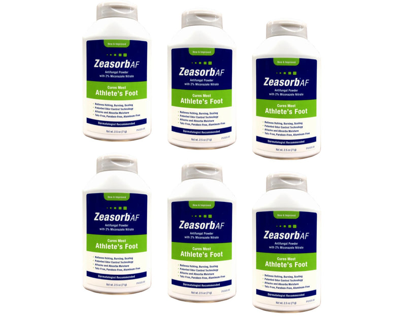 Zeasorb Super Absorbent Powder Antifungal Treatment, Athlete's Foot 2.5 oz (71 g)(Pack of 6)