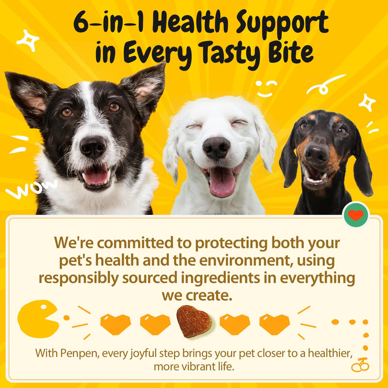 PENPEN Probiotics for Dogs, Dogs Probiotics for Digestive Health, Multi-Probiotic and Enzyme Blend Promote Gut Health & Immune Support, Eases Sensitive Stomachs - Beef Flavor, 180 Soft Chews