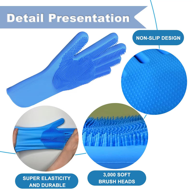 2pcs dog washing gloves and dog bath brush, 2-in-1 pet shower set | Suitable for dogs, cats, bath massage, and pet grooming - BeesActive Australia