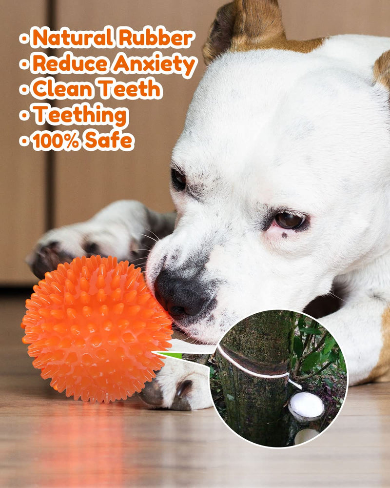 4.5” Heavy Duty Squeaky Dog Balls for Medium Large Dogs, Dog Toys for Aggressive Chewers, Spike Ball Toys for Clean Teeth and Training(2 Pack) 4.5" - BeesActive Australia