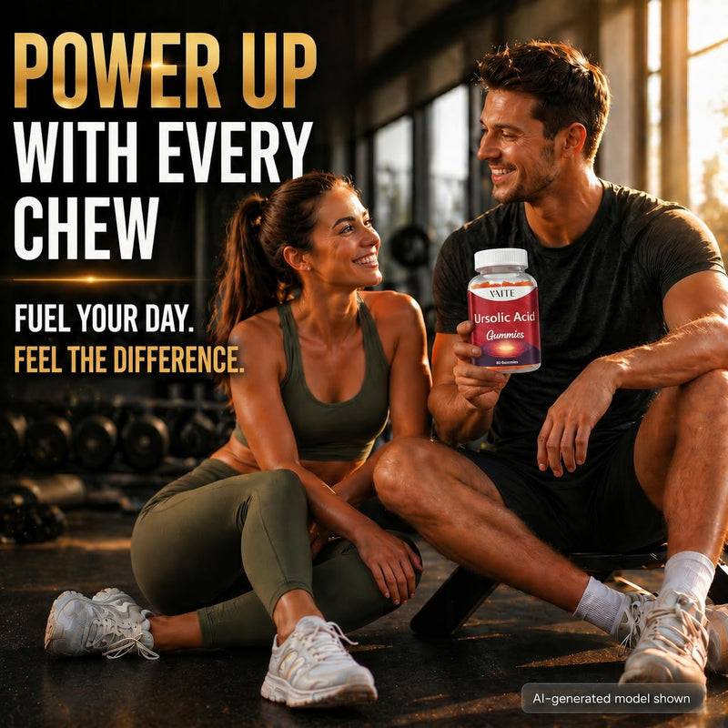 Ursolic Acid Supplement 300mg Vegan Gummies for Men & Women - Vegetarian Plant-Based Supplement for Strength, Endurance & Cellular Support, Joint-Friendly, Non-GMO, Gluten-Free, Soy-Free, 60 Chewables
