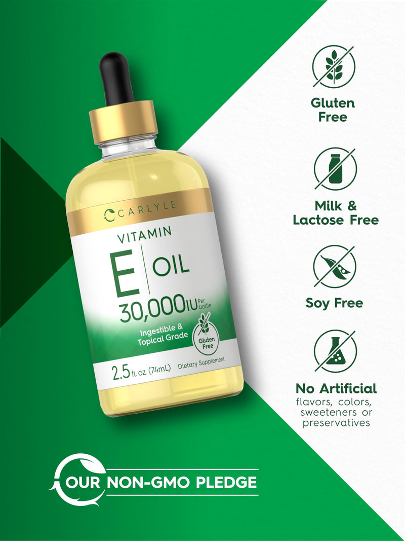 Carlyle Vitamin E Oil | 30,000 IU | 2.5 fl oz | Ingestible & Topical Grade | Moisturizing for Skin | Vegetarian, Non-GMO, Gluten Free Supplement - BeesActive Australia