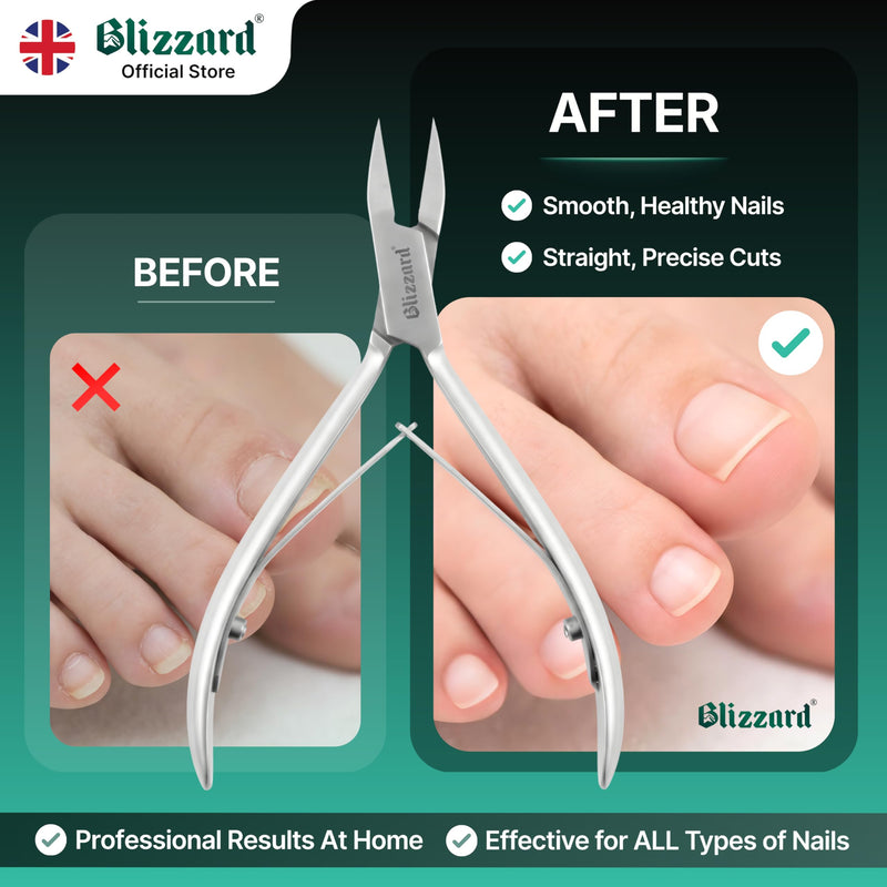 Ingrown Nail Clippers for Men with Ingrown Toenails – Blizzard Podiatrist Toenail Clipper Set German Forged (13 - Arrow Point - Smooth) 13 - Arrow Point - Smooth
