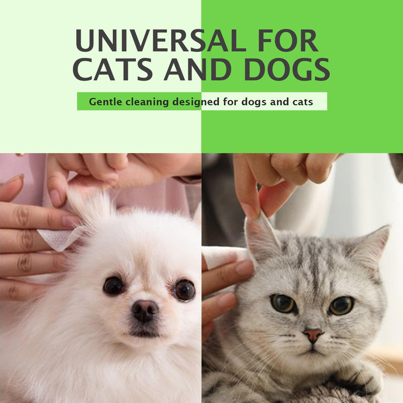 Dog Ear Cleaner Treatment, Cat Ears Cleaning Finger Pads Wipes-100 Disposable Wipes for Dogs, Biodegradable Pet Grooming Essentials for Ideal for Puppies and Pet Care Infection 100PC Ear Wipes - BeesActive Australia