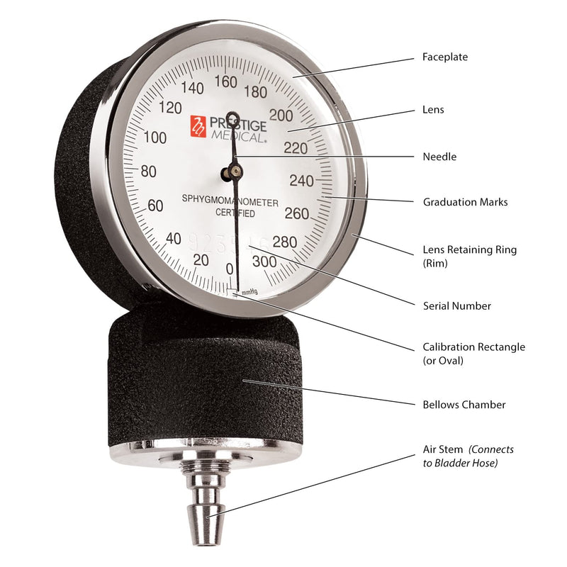 Prestige Medical - 882-COM-PUR 3-in-1 Aneroid Sphygmomanometer Set with Carry Case, Purple
