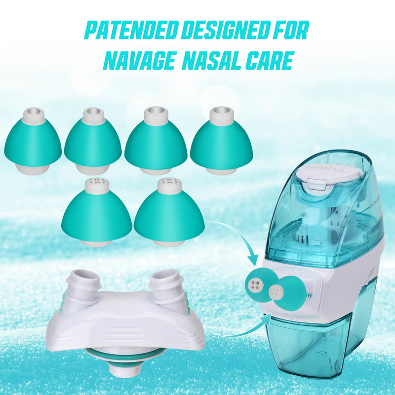 Nasal Dock & 3 Pairs Nasal Pillows Combo Compatible with Navage Nasal Care - High Grade White Nose Dock and Silicone Nose Pillows Compatible with Navage Nasal Irrigation System in Blue & White - BeesActive Australia