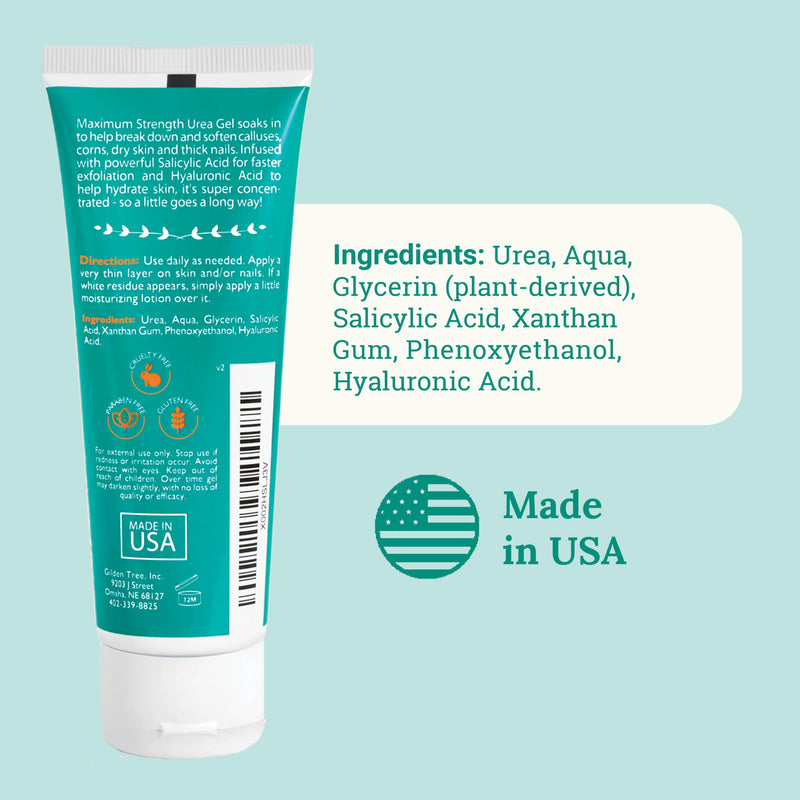 GILDEN TREE Urea Gel 42 Percent For Feet Maximum Strength Softens Cracked Heel Calluses & Thick Toenails 42% Urea Gel - BeesActive Australia