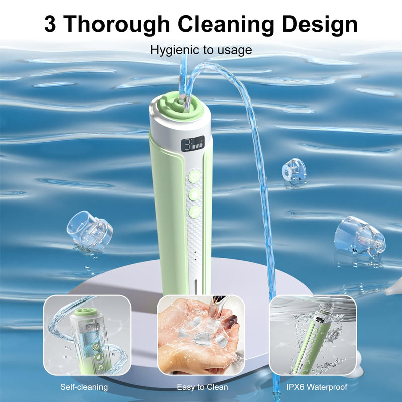 Electric Nasal Aspirator for Baby, Nose Sucker for Baby with IPX6 Waterproof, Self-Cleaning, Adjustable Nose Suction for Toddlers, Built-in Music & Light Soothing, Green - BeesActive Australia