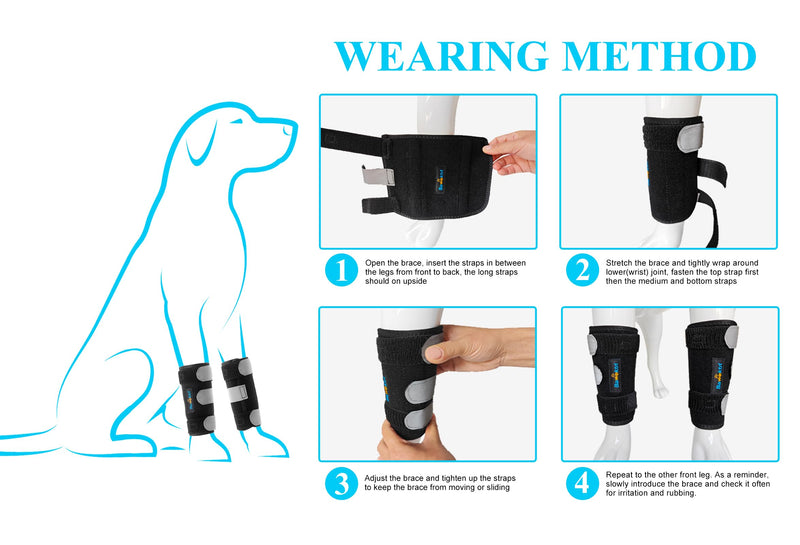 Dog Leg Brace for Front Hock Joint,Carpal Wrist Brace for Dogs Prevents Injuries Sprains Helps with Loss of Stability Caused by Arthritis, Keep Joint Warm, Reduces Pain Inflammation S/M