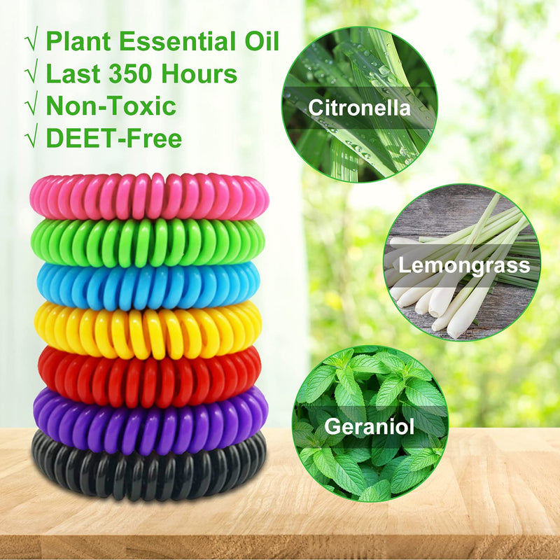 Mosquito Repellent Bracelets, 21 Pack Individually Wrapped Waterproof Insect Bug Repellent Wristbands for Kids Adults Outdoor Camping Fishing Traveling - BeesActive Australia