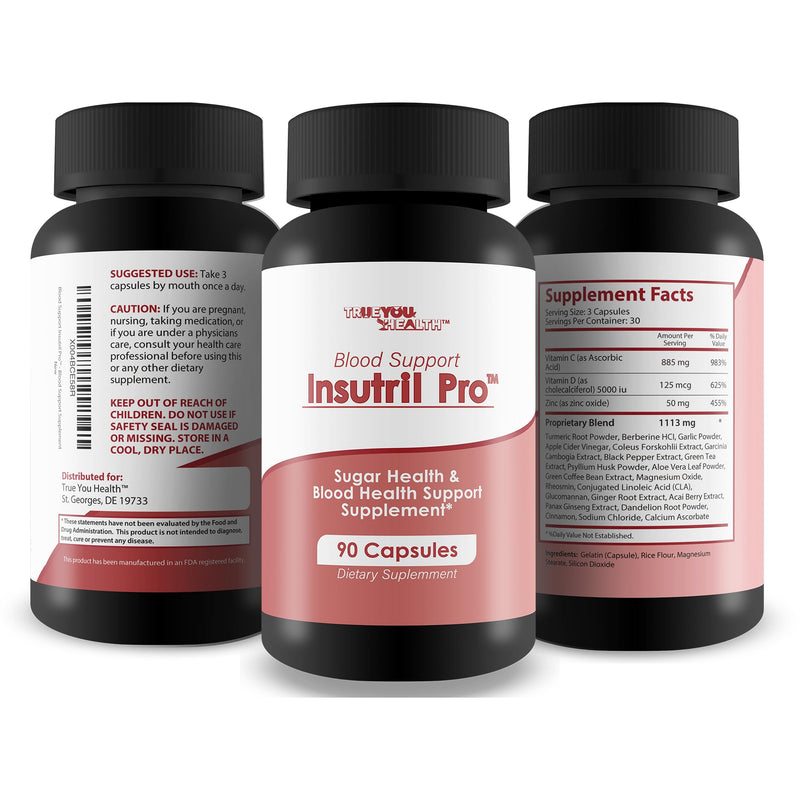 Blood Support Insutril Pro - Our Best Sugar Health & Blood Health Support Supplement - Circulatory Health Support - Blood Balance Blood Boost Blood Circulation Supplements - Health Blood Balance Pills