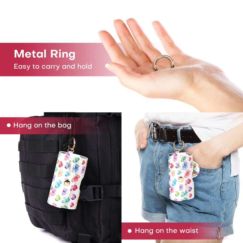 MGZNMTY Asthma Inhaler Case, Carrying and Travel Holder Case Compatible with Handy Inhaler for Adults and Kids (ONLY CASE) (Raining Hearts) Raining Hearts - BeesActive Australia