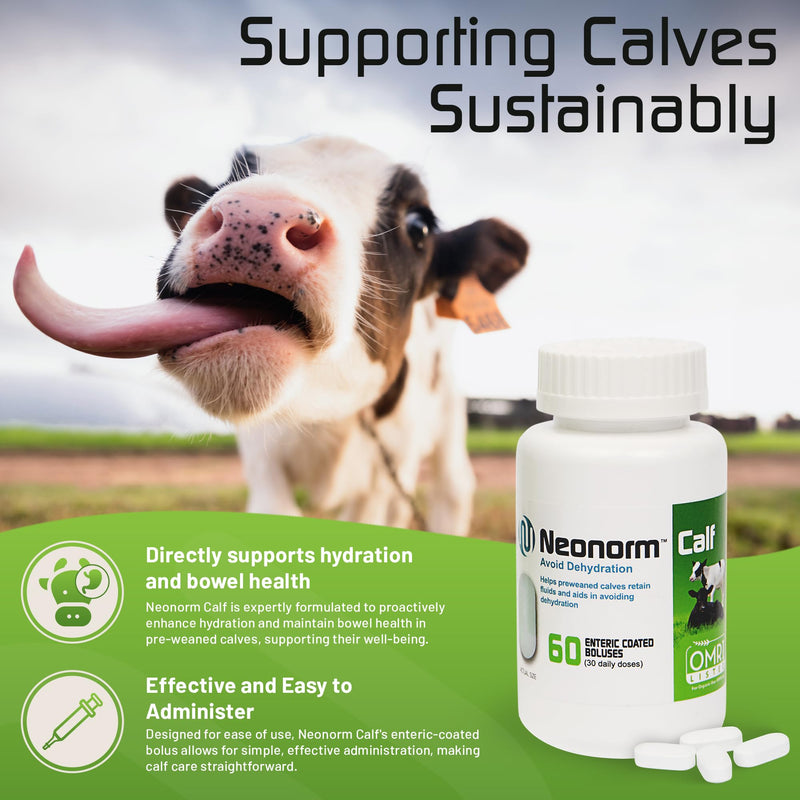 Jaguar Animal Health Neonorm Calf - Enteric Coated Supplement Boluses for Proper Hydration & Bowel Health - Plant-Based Product for Pre-Weaned Calves (60 Count) 60 Count - BeesActive Australia