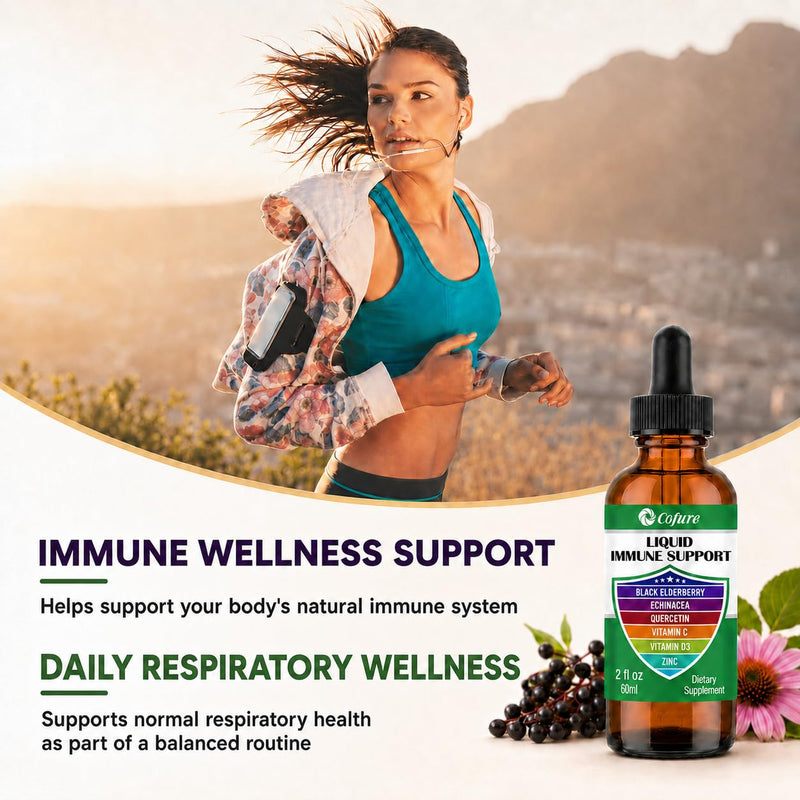 Zinc Quercetin Echinacea Elderberry Vitamin C D3 Liquid Immune Support | 6-in-1 Immune Defense Organic Drops for Adults, Vegan, Non-GMO, Gluten Free, 2 Fl Oz, 60 Servings 2 Fl Oz (Pack of 1)