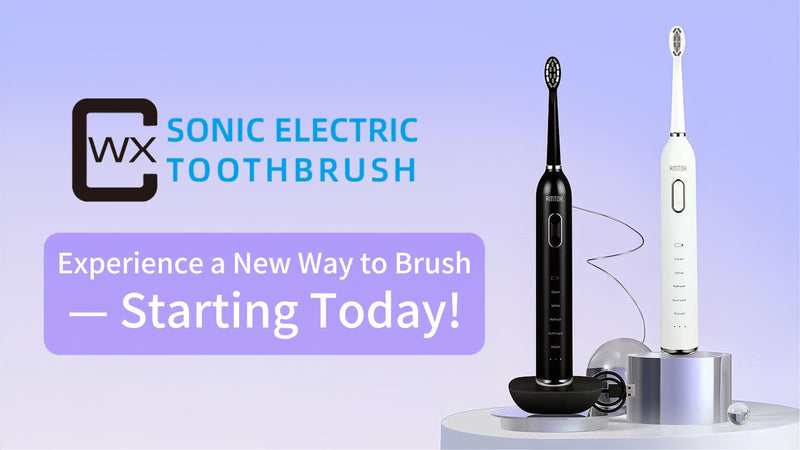 CWX Sonic Rechargeable Electric Toothbrush, Cordless with Fast Wireless Charging, 5 Cleaning Modes & 3 Intensity, 60-Day Battery Life, 4 Brush Heads, Travel Case, IPX7 Waterproof White