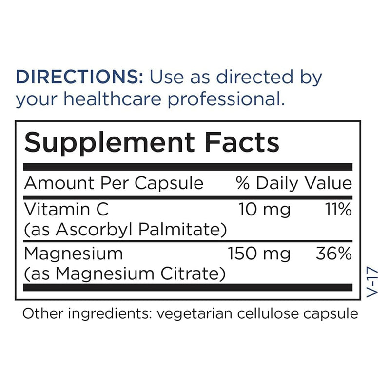 Metabolic Maintenance Magnesium Citrate 150 mg, 120 Capsules | Bioavailable Magnesium Citrate and Vitamin C for Energy, Bone Strength and Healthy Stress Response Support Unflavored 120 Count (Pack of 1)