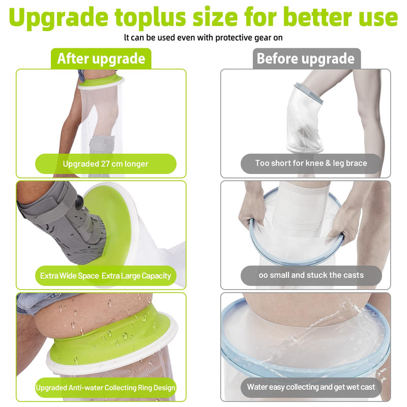 Waterproof Cast Covers for Shower Leg Adult Full Long Leg Protection to Wounds, Keeps Cast and Bandage Dry Bath,Watertight Cast Bag Showering for Surgery Foot, Ankle, Knee Burns Reusable NEW- Full-Leg - BeesActive Australia