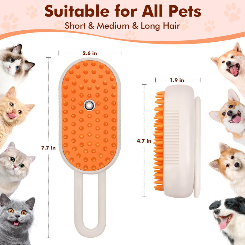 Cloud Care Cat Brush, Cat Steam Brush for Shedding, 3-In-1 Self-Cleaning Pet Steam Brush With 360° Rotating Arm for Long and Short Hair Cats and Dogs Grooming Supplies - BeesActive Australia